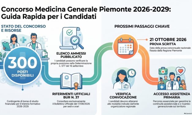 Formazione in medicina generale 2026-2029: in Piemonte sono 288 gli ammessi al concorso
