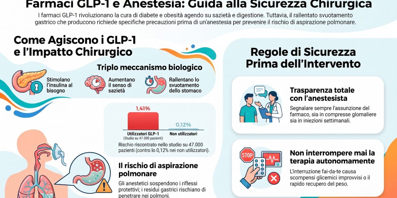 Farmaci GLP-1: come funzionano e le regole di sicurezza prima dell’anestesia